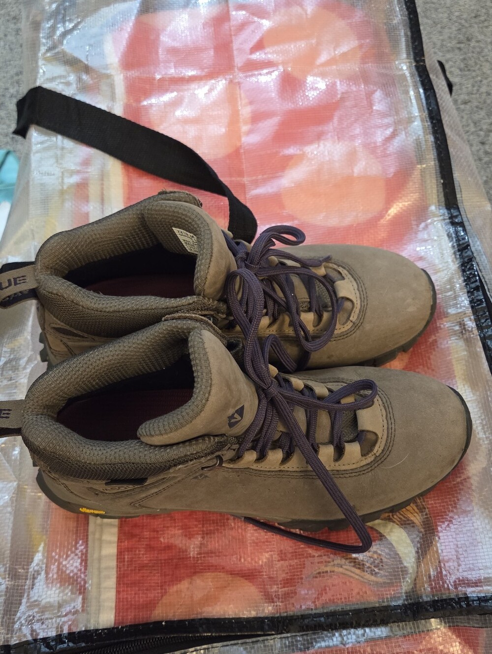 Womens Brown Hiking Boots with Purple Laces